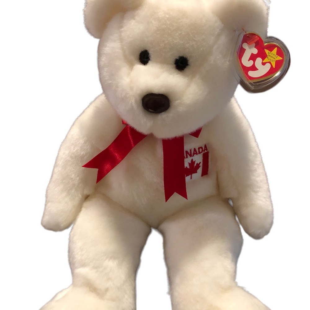 Ty 1999 Maple the white Bear beanie baby buddy original collection .
